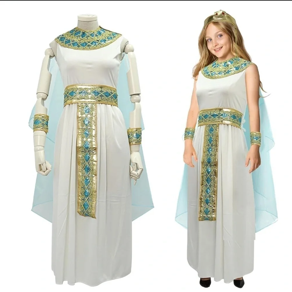 EGYPTIAN PRINCESS COSTUME GOLD AND BLUE ACCENTS